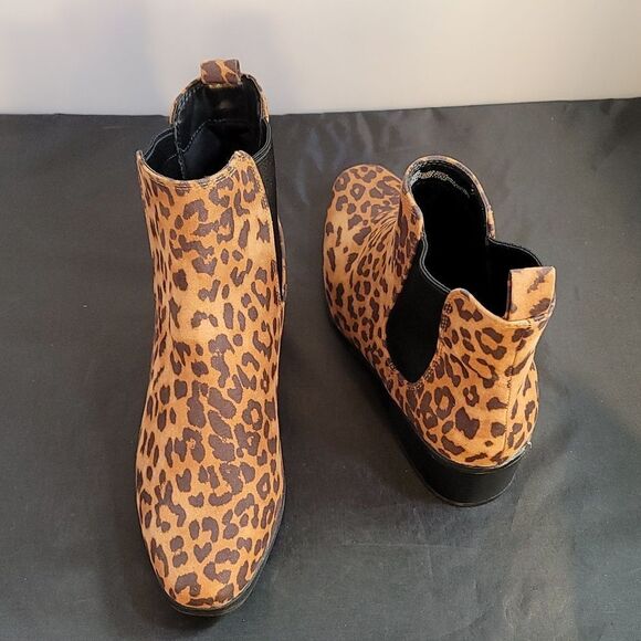 BRAND NEW NEW DAY FAUX SUEDE LEOPARD PRINT ANKLE BOOTS - Picture 5 of 15